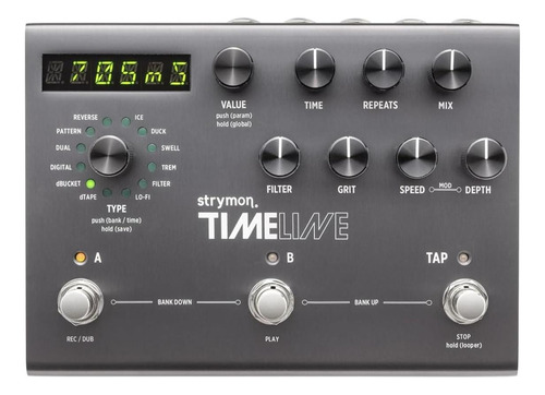 Pedal De Retraso De La Guitarra De Línea De Tiempo De Strymo