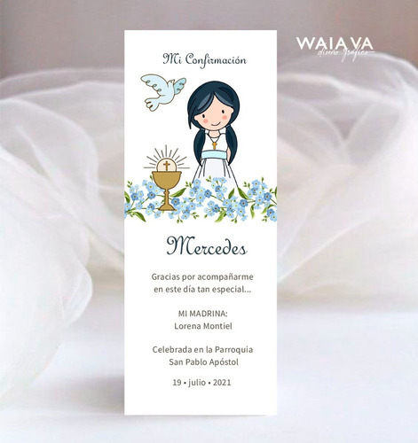 Imagen 2 de 10 de Tarjetas Confirmación Nenas Señalador X 3u
