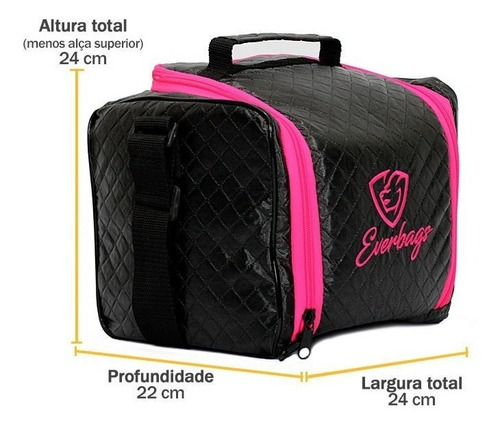 Bolsa Térmica Fitness Feminina Rosa Academia Lancheira
