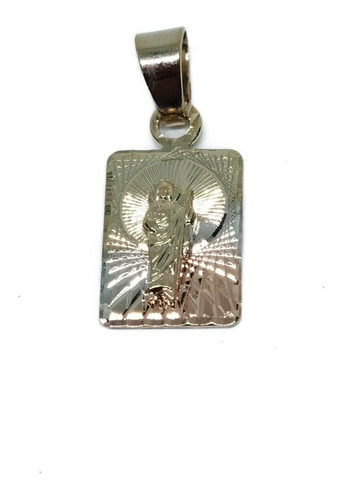 Dije De Medalla De San Judas Cuadrado 1.5 Cm Oro Lam. J8