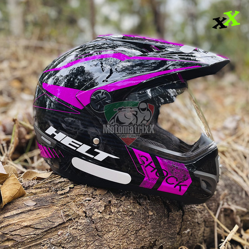 Capacete Moto Esportivo Trilha Feminino Masculino Cross Rosa