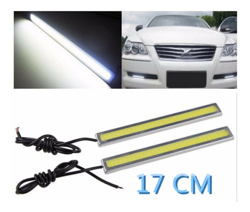 Par Mini Barra Led Cob 12v - 7w - 17cm Blanco Carro Y Moto