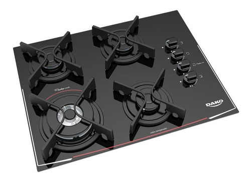 Cooktop 4 Bocas A Gás Dako Dc4vtz-ps0 Preto - Bivolt