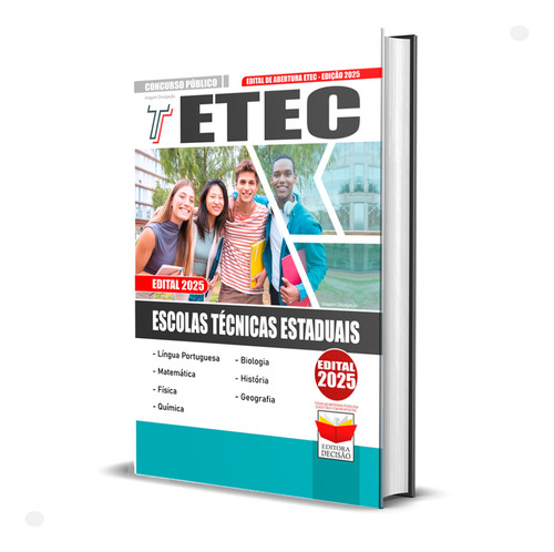 Apostila Etec Vestibular Escolas Técnicas Estaduais, De Professores Especializados., Vol. Volume Único. Editorial Editora Decisão, Capa Mole, Edição Oficial Em Português, 2025