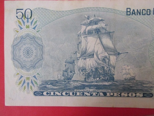 Gran Billete Chile 50 Pesos Firmado Bardon-molina Año 1980 