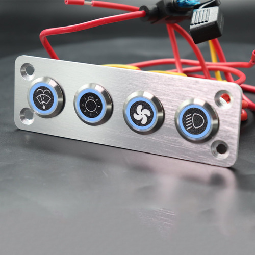 Panel Interruptor Boton 12 Voltio Aluminio Impermeable Ip65