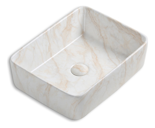 Cuba De Apoio Retangular 49x38cm Mármore Creme Everfort