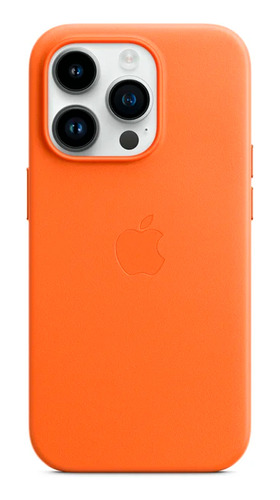 Apple Funda Leather Magsafe iPhone 14 Pro Orange