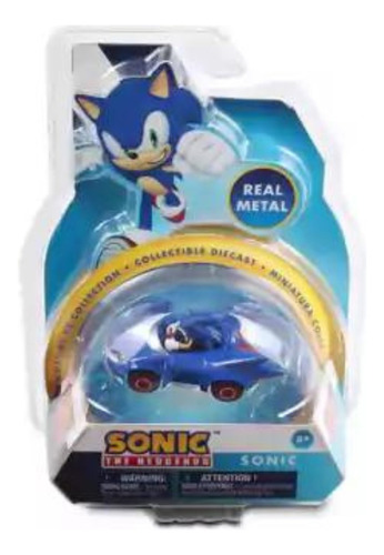 Sonic The Hedgehog Carrinho Real De Metal 8cm Sonic F0107-3