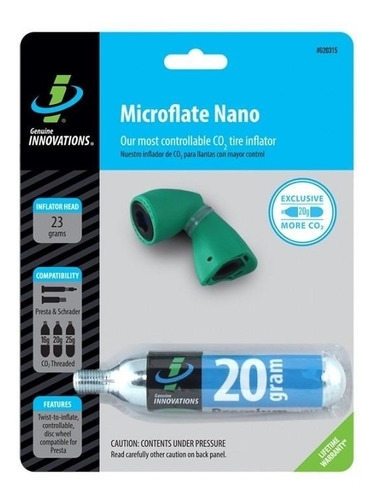 Inflador Microflate Nano Repuesto 20 Grs Genuine Innovations