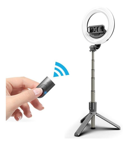 Trípode Selfie Stick Extensible Aro De Luz Control Bluetooth