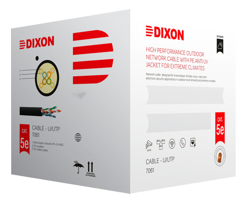 Dixon 7061 Cable Utp Cat. 5e 4pares X24 Awg 305m Exteriores