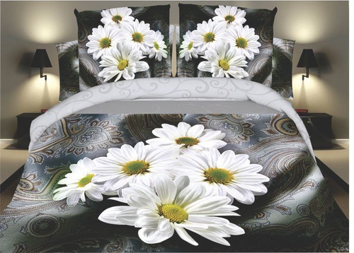 Imagen 4 de 5 de Acolchados 2 Plazas Sommier Cotton Flor
