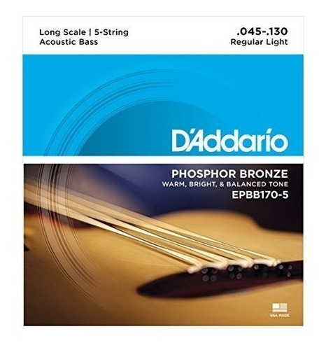 D Addario Epbb Fosforo Bronce Bajo Acustico De 5 Cuer