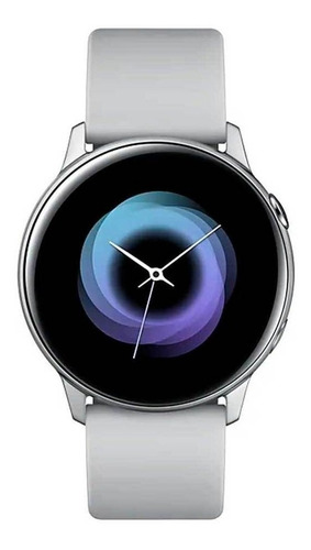 Samsung Galaxy Watch Active (Bluetooth) Sport 1.1" caja 40mm de  aluminio  plateada, malla  blanca de  fluoroelastómero SM-R500