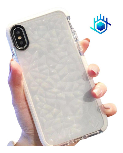Imagen 4 de 9 de Case Para iPhone De Diamantes 3d Goma Gruesa Relieve Resistente Uso Rudo Hombre Mujer Dama Funda Bordes Con Airbag Moda