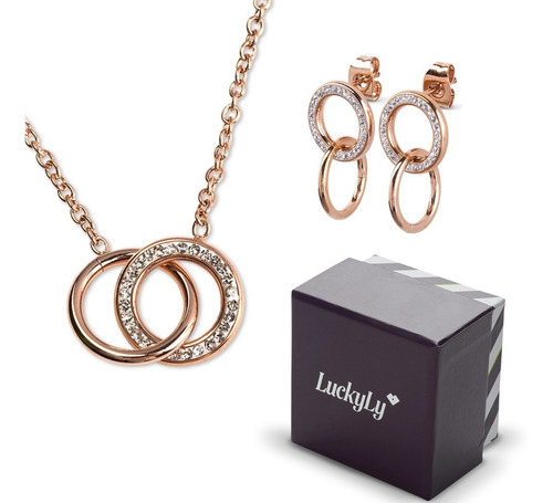 Set Joyería Mujer Acero Inoxidable Zirconias Regalos Luckyly