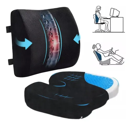 Cojín De Gel Y Almohada De Apoyo Lumbar Diseño Ergonómico