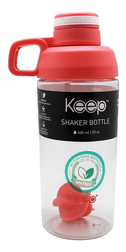 Botella Shaker Keep 600ml Con Mezclador Para Batidos