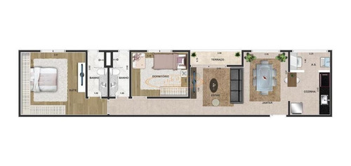 Imagem 12 de 15 de Apartamento Com 2 Dormitório(s) Localizado(a) No Bairro Campo Grande Em Santos / Santos - 6413