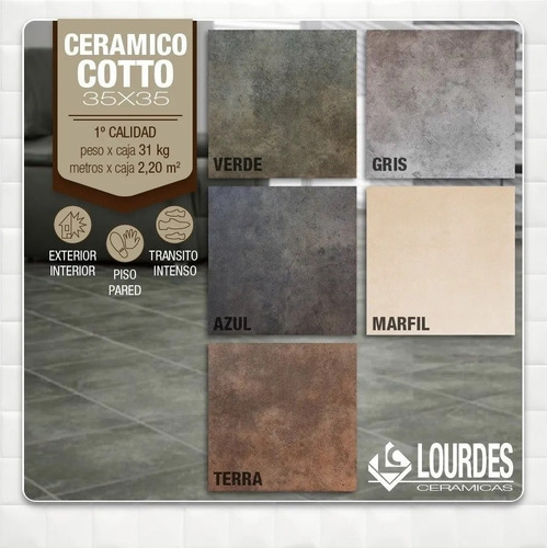 Cerámica Lourdes 35x35 Cm Cotto Marfil 1era! Piso Y Pared