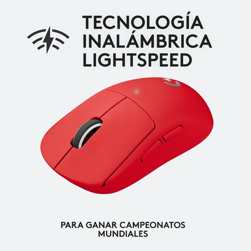 Mouse Gamer Inalámbrico Logitech G Pro X Superlight - Rojo