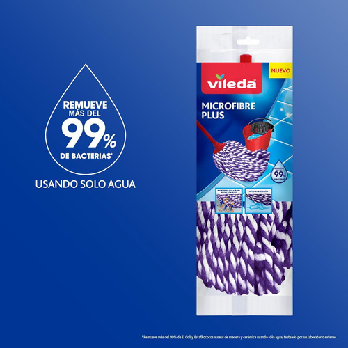 Vileda Repuesto Mop Microfibre Plus Trapeador Mop Microfibra