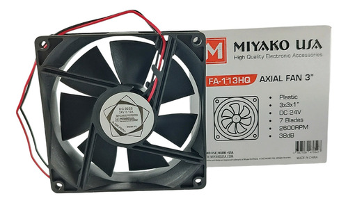 Turbina Fan Cooler 24v Dc - 9 X 9 X 2.4 Cm Plastica Miyako