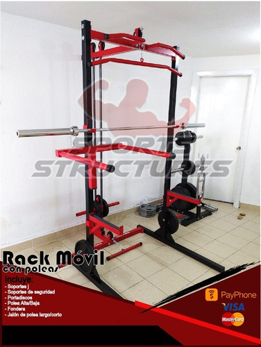 Jaula Gym Crossfit Rack Con Polea Alta Y Baja