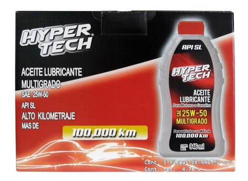 Aceite Lubricante Multigrado Hyper Tech Sae 25w-50 A Km 5pz