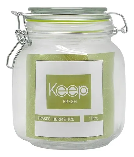Frasco Hermetico De Vidrio 1000 Ml Color Verde