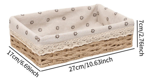 Cesta De Almacenamiento Bandeja Decorativa 27cmx17cmx7cm