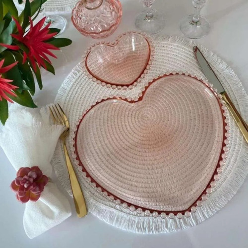 Plato de cristal rosa Wolff Pearl