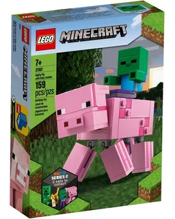 Lego Minecraft Big Fig Pig Con Baby Zombie 21157 - 159 Pz Cantidad De Piezas 159