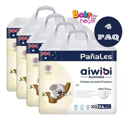 Pañales Aiwibi Ultra Suave. Tallas: P, M, G, Xg 4 Paq Género Sin género Tamaño Extra grande (XG)