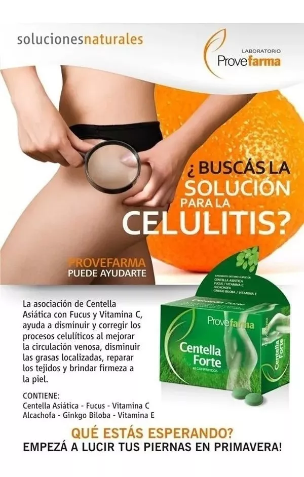 Centella Forte Promo 15 % Off 60 Comp  Celulitis Y Estrías