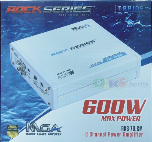 Imagen 2 de 6 de Amplificador Marino 2 Canales 300w Rms Rockseries Rks-75.2m