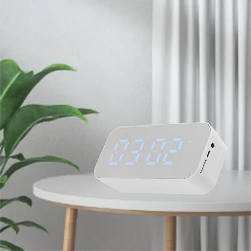 Reloj Despertador Bluetooth Led Digital Con Espejo Para Cabe