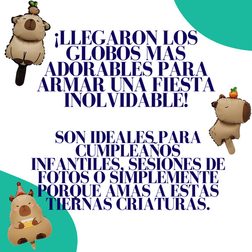 Pack Globos Capibara 30cm Deco Fiesta X30 Combo Cumple Set Marrón Capibara