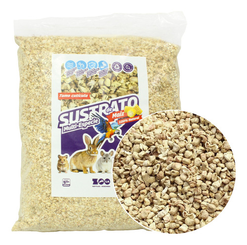 Sustrato Cama De Maíz Para Roedores Absorbente Granulina 2kg Color Beige