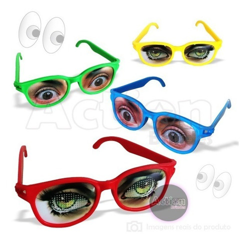 Imagem 1 de 7 de Óculos Para Festa Olhos Kit 4 Unidades