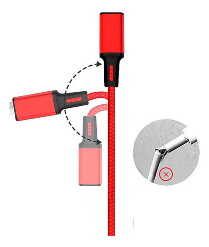 Cables Usb 3en1cargador Carga Rápida Celular Tablet Múltiple Rosa