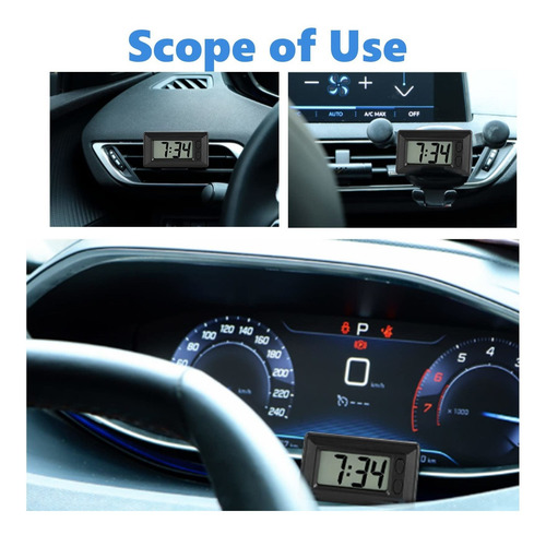 Gloglow Reloj Digital Ultra Fino Autoadhesivo Lcd Para