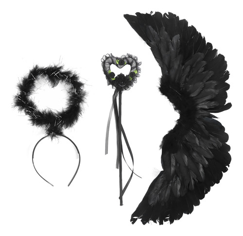 Juego De 3 Alas De Ángel Diabólico Para Halloween, Hechas A
