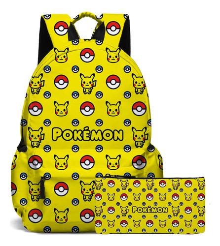 Mochila Escolar Com Padrão Pokémon Pikachu