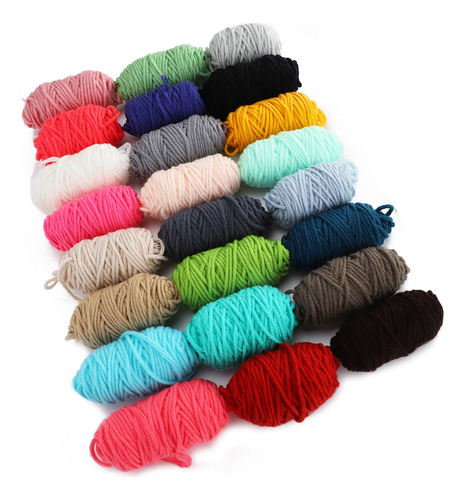 Hilo De Lana De 24 Colores, Kit Para Hacer Pompones
