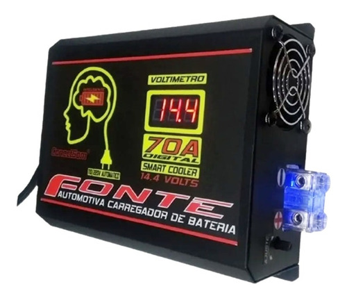 Imagem 2 de 4 de Fonte 70 Amperes Com Voltímetro Carregador Inteligent Bivolt