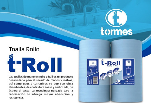 Toalla P/ Manos T- Roll (12 Rollos/ Espiral 150 Mts C/ R)