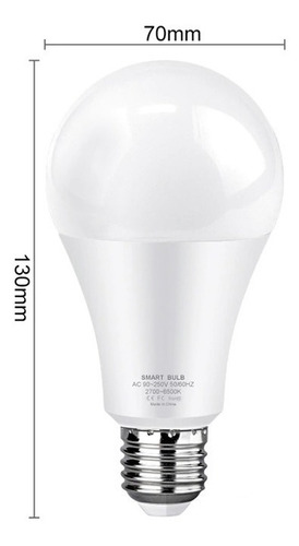 Lampada Led Inteligente Frio Quente Rgb 20w Smart Wifi