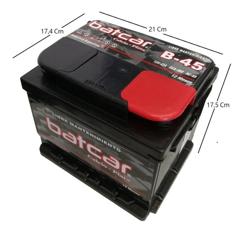 Imagen 2 de 9 de Bateria Batcar 12x45 B-45 Auto Blindada Libre Mantenimiento